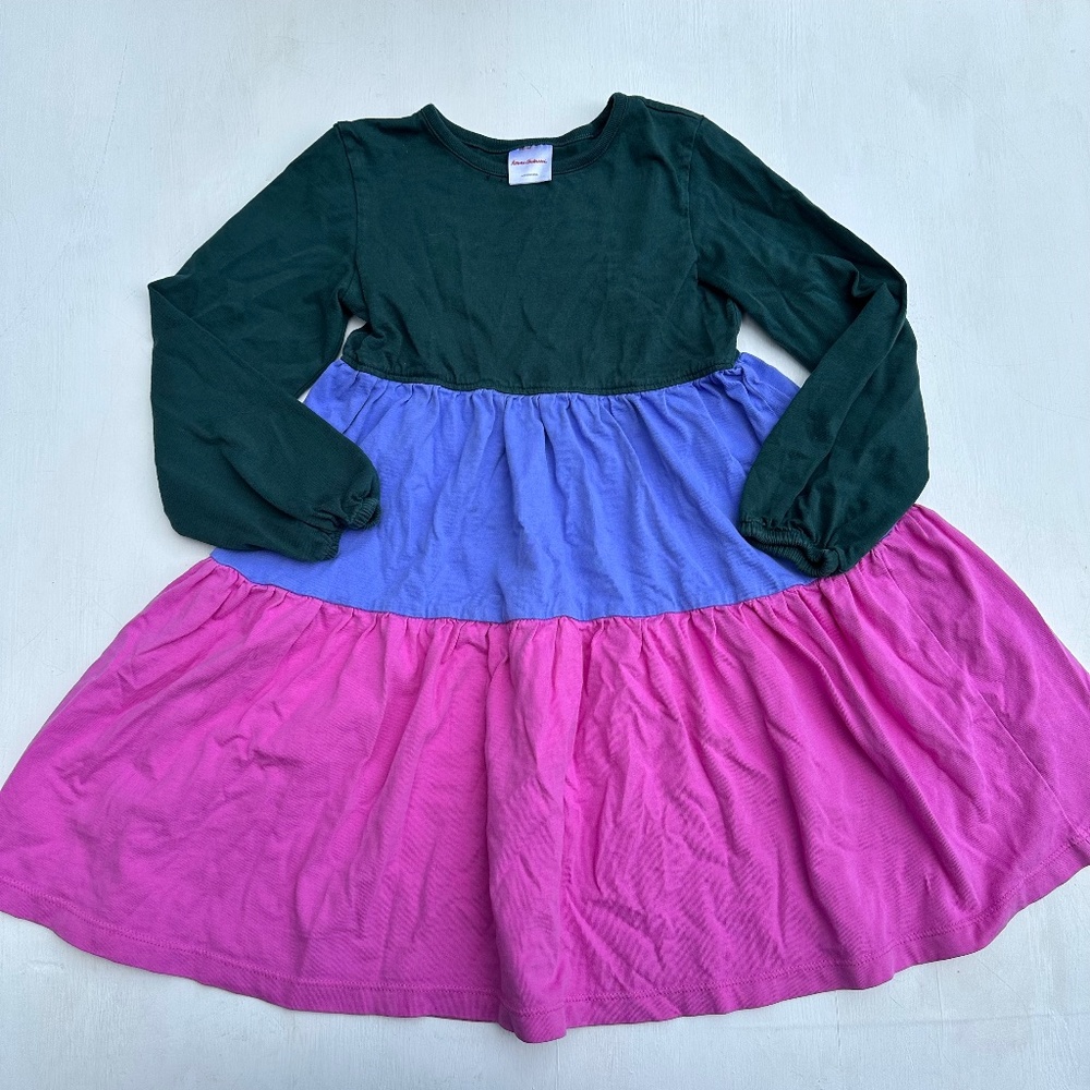 Hanna Andersson Long Sleeve Colorblock Twirl Dress